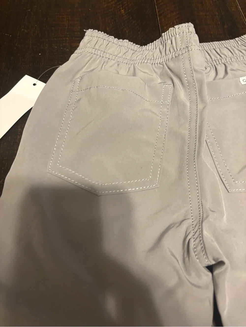 Calvin Klein Kids Light Gray Elastic Waist Jogger Pants